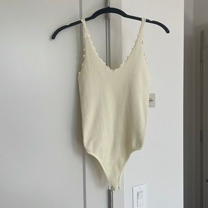 Free People Cream Body Suit New with Tags